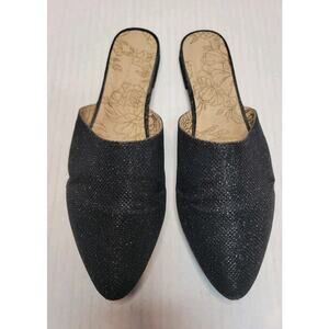 Joyfolie Audra Black Sparkle Mules Womens SZ Size 8 Pointed Toe Slides